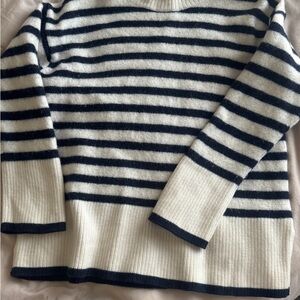 Aritzia Navy and White Striped Sweater